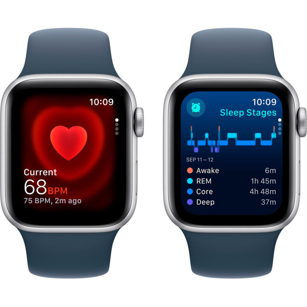 Смартгодинник Apple Watch SE GPS 40mm Silver Aluminium Case with Storm Blue Sport Band – S/M