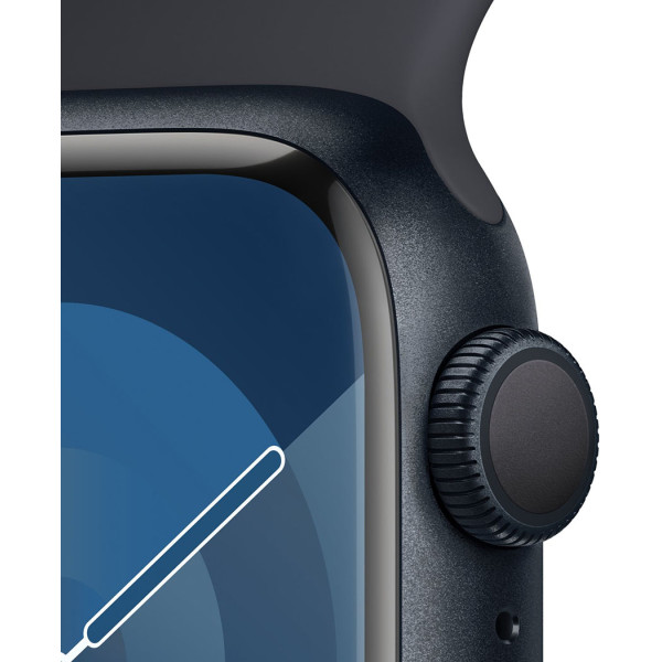 Смартгодинник Apple Watch Series 9 GPS 41mm Midnight Aluminium Case with Midnight Sport Band – S/M