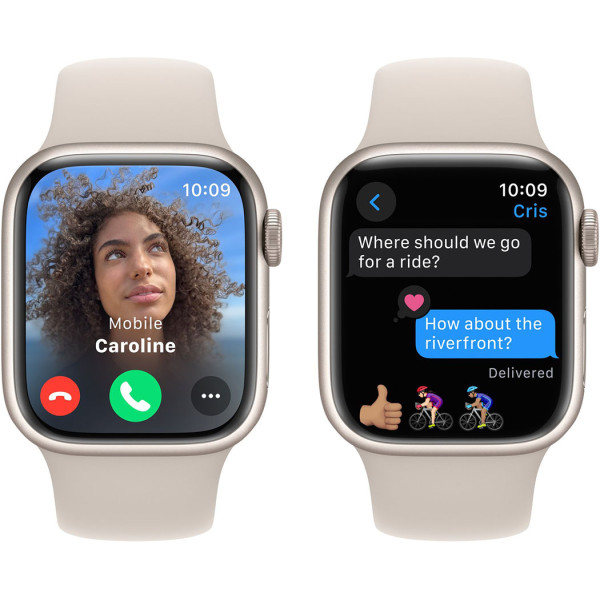 Смартгодинник Apple Watch Series 9 GPS 41mm Starlight Aluminium Case with Starlight Sport Band – S/M