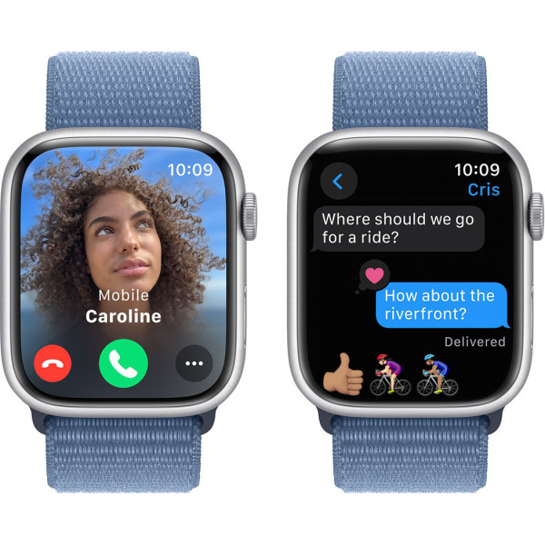 Смартгодинник Apple Watch Series 9 GPS 45mm Silver Aluminium Case with Winter Blue Sport Loop